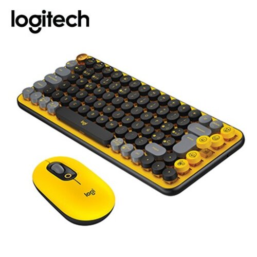 TECLADO LOGITECH + MOUSE POP BLACK/YELLOW